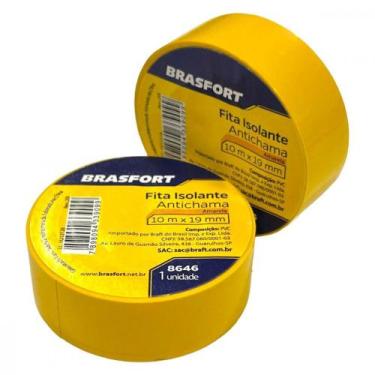 Imagem de Fita Isolante Brasfort.10M Amarela - 8646 - Kit C/10 Pecas