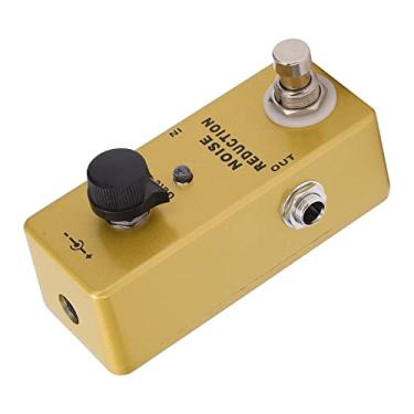 Imagem de RiToEasysports Pedal de Efeito de Redução de Ruído de Guitarra, Redutor de Ruído Alto para Desempenho de Guitarra Elétrica Em Metal Dourado