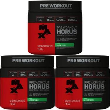 Imagem de Kit 3X Hórus Pre Workout - 150g Limão Yuzu - Max Titanium-Masculino