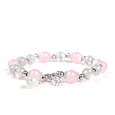 Imagem de picofun Pulseira de miçangas para mulheres, alívio de estresse, ansiedade, ioga, pulseira elástica com contas de cristal, joias modernas feitas à mão, presentes para amantes, mães, amigas, One Size