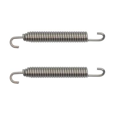 Imagem de Meprotal 2 peças de molas de tubo de escape de motocicleta de 8,5 cm 85 mm, ganchos de mola de tubo de escape de aço inoxidável adequados para a maioria das motocicletas, scooters, quadriciclos, prata