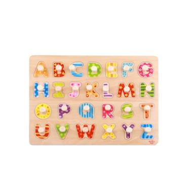 Imagem de Brinquedo Encaixe Letras Alfabeto com Pinos Madeira TY852, Tooky Toy