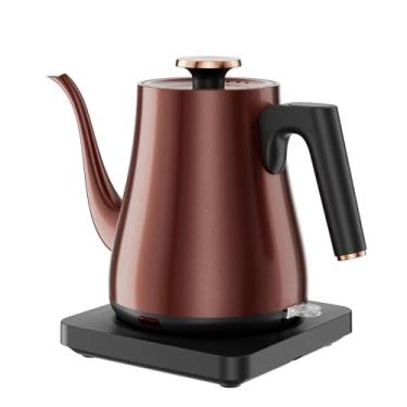 Imagem de Chaleira elétrica 1 L aço inoxidável, bico de cisne, aquecimento rápido de 1000 W, livre de BPA, compacto, 3 proteções, ideal para casa, escritório, cozinha