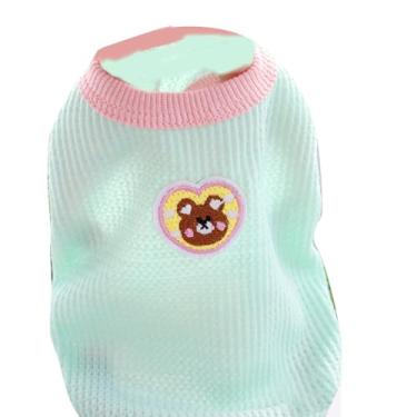 Imagem de Colete para gatos moderno, fofo, fino, respirável, confortável, previne a queda de cabelo, camisetas de verão para uso interno e externo (G)