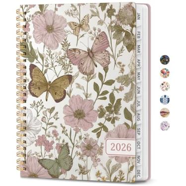 Imagem de Agenda 2026 – Agenda semanal e mensal, janeiro de 2026 a dezembro de 2026, agenda de calendário 2026 com encadernação em espiral, bolso interno, perfeito para material escolar de escritório em casa