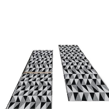 Imagem de Jogo De 3 Peças Tapete Cozinha Antiderrapante Jacquard Decoracao Impecavel Kit Tapete Cozinha(Jogo Passadeira M1)