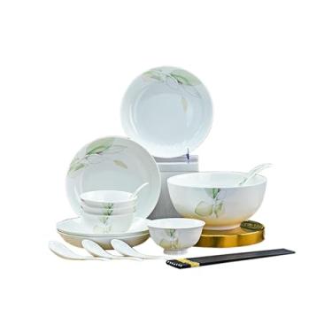 Imagem de Cerâmica fresca, me dê pratos sob o esmalte, utensílios de mesa personalizados requintados para uso doméstico - 18 cabeças no significado da primavera