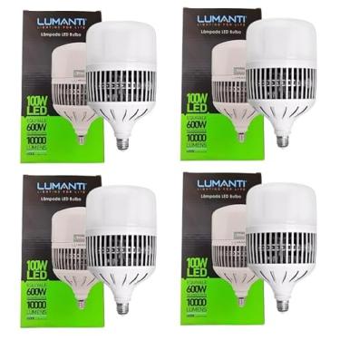 Imagem de Kit com 4 lâmpadas LED bulbo T60 – 100W, 6500K (branco frio) LUMANTI