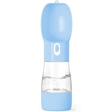 Imagem de Misthis Garrafa de água portátil para cães – Dispensador de água para cães à prova de vazamento com tigela e recipiente de comida, seguro para lava-louças, plástico de grau alimentício para animais de