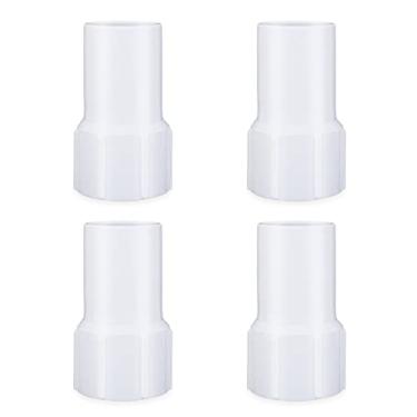 Imagem de 4 peças de manguito de mangueira de vácuo de piscina de 3,5 cm, substituição de conector de mangueira de piscina em espiral branco resistente durável plástico rosqueado acessórios para extremidades de