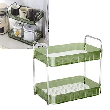 Imagem de AYNEFY Rack de Secagem de Copos, Design Elevado de Plástico Com Bandeja de Drenagem para Cozinha, Grande Capacidade e Transparente, Armazenamento de Copos Ideal para Organizar Canecas (Camada Dupla