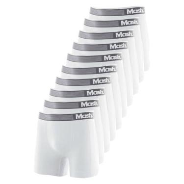 Imagem de Kit com 10 Cuecas Boxer Mash 710.01, Branco, G