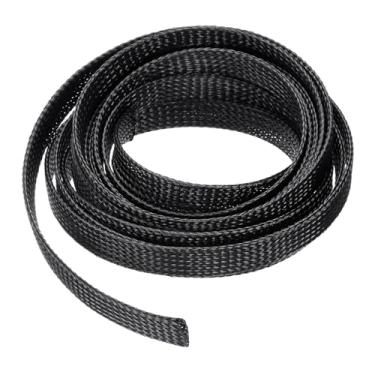 Imagem de Manga trançada expansível de 3,5 m - 1/2 polegada, protetor de cabo PET para gerenciamento de cabos, tubo de tear para TV, computador, áudio, escritório, casa, preto