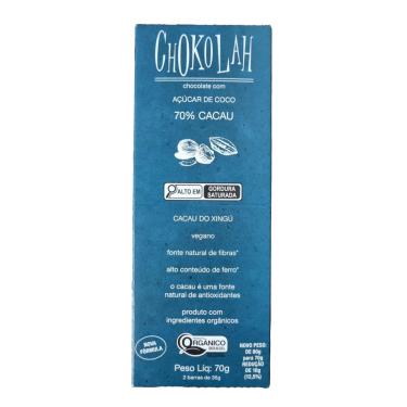 Imagem de Chocolate 70% Cacau com Açúcar de Coco Orgânico CHoKolaH 70g