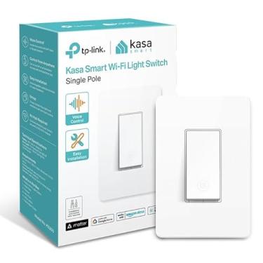 Imagem de Interruptor de luz inteligente Kasa Matter: Controle de voz com Siri, Alexa e Google Assistant | Certificado UL | Temporizador e programação | Fácil instalação guiada | Fio neutro necessário | Pólo