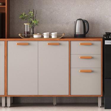 Imagem de Balcão Para Cozinha 3 Portas Itafriz Itatiaia Cinamomo-fendi