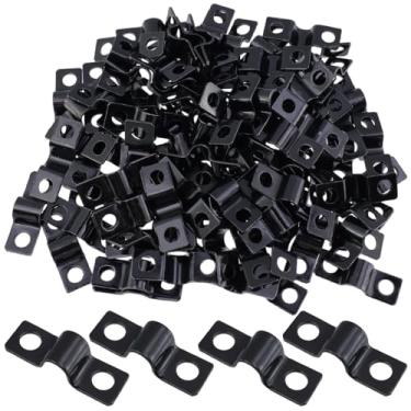 Imagem de Pastlla Braçadeira de tubo em forma de U, grampos de suporte em U de 0,24 polegadas (6 mm), clipes de laço de prateleira de arame, conector resistente para cabos de conduíte, cabo de fio, (preto