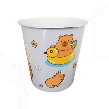 Imagem de Lixeira Balde Estampa Capivara Fofinha Divertida De Plástico