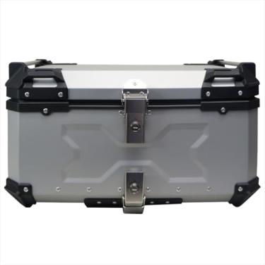 Imagem de Bau Moto Traseiro 60 Litros Universal Aluminio Anti-roubo Nf (Prata)