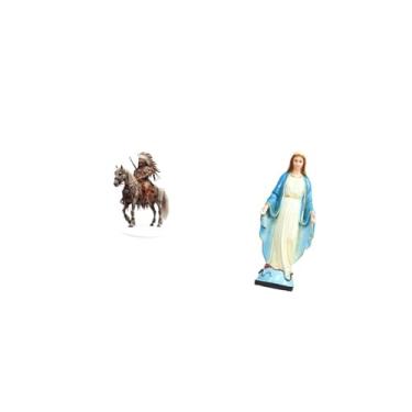Imagem de Vaveren Enfeite de Mesa em Acrílico com Dama Cavaleira, Peça Central com a Virgem Maria, Escultura Religiosa de Jesus, à Prova D'água, Ideal para