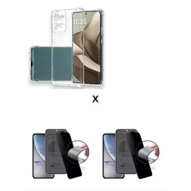 Imagem de Kit 2x Películas Privacidade Fosca + Capa Anti Impactos TPU Para Moto 