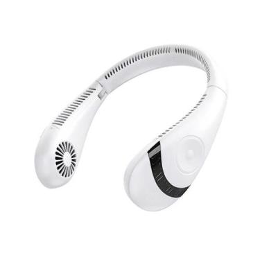 Imagem de 5000 mAh Ventilador Pescoço Portátil Cimento 360 Graus Resfriamento Fo