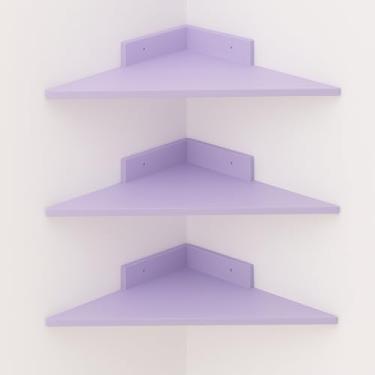 Imagem de Prateleira de Canto, Trio Canto em Mdf Trio Cantoneira 3 Unidades, 35cm X 35cm(Lilás)