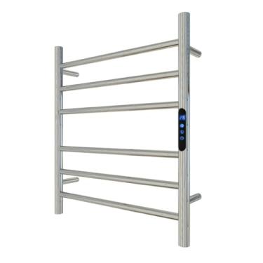 Imagem de KWW Toalheiro aquecido, aquecedor de toalhas com temporizador, aquecedor de toalha quente montado na parede para banheiro (polido, 5 barras)