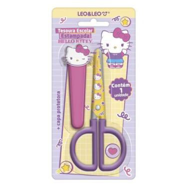 Imagem de Tesoura Escolar Hello Kitty LeoLeo com Capa Protetora  1 Unidade Estam