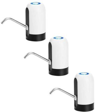 Imagem de Kit 3 Bomba Dispenser Recarregável Usb Bebedouro Galão água
