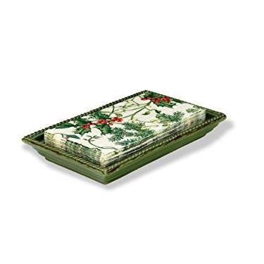 Imagem de October Hill Porta-toalhas de cerâmica para hóspedes, verde