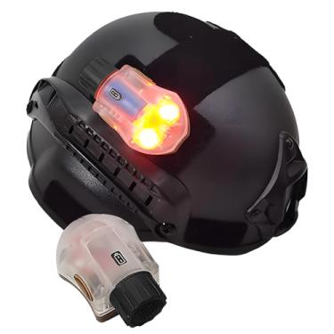 Imagem de LUMINFLY Luz de capacete Manta Snail, laser vermelho com LED IR, função estroboscópica, 5 modos para operações noturnas aprimoradas