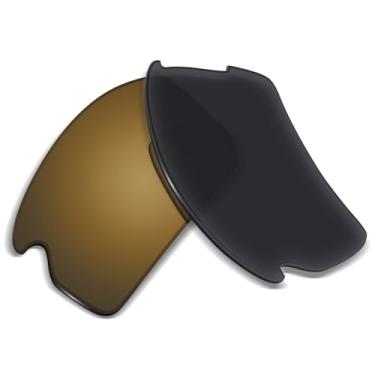 Imagem de Biyxpiv Lentes de substituição de 1,5 mm compatíveis com óculos de sol Oakley Flak 2.0 XXL OO9488 63 mm, antirriscos, Bronze espelhado
