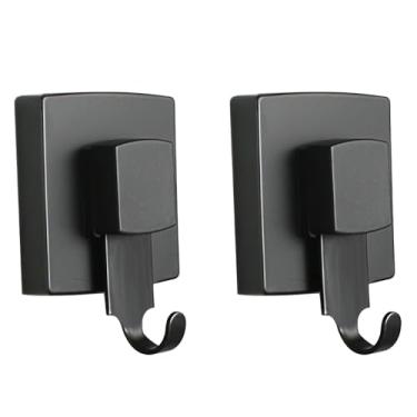 Imagem de Pacote com 2 ganchos de ventosa, ganchos de chuveiro a vácuo, cabides de aço inoxidável impermeáveis para banheiro e cozinha, seguro para azulejos e vidro