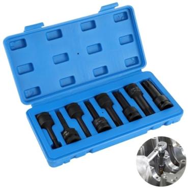 Imagem de T30 T40 T45 T50 T55 T60 T70 T80 Cr-Mo, conjunto de brocas de soquete com estojo de armazenamento, 8 peças, conjunto de soquetes Torx de 1,27 cm, conjunto de soquetes Torx de impacto