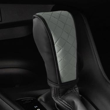 Imagem de Capa de alavanca de câmbio de marchas de carro, antiderrapante, respirável, protetor de manípulo automático, acessórios universais de decoração automotiva adequados para carro, SUV, caminhão (cinza