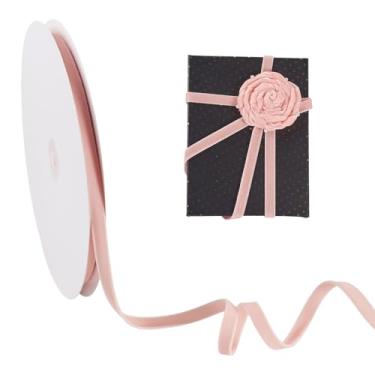 Imagem de Handship Fita de veludo de 20 metros rosa, 1,9 cm rosa, fita de veludo de Natal dupla guarnição de fita de tecido para decoração de guirlanda de árvore de Natal, embrulho de buquês de flores, laços