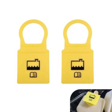 Imagem de Dogary Tampa do reservatório de refrigerante de carro 2 peças, tampa do logotipo do jarro de expansão do líquido de arrefecimento do motor, tampa de transbordamento OEM # 52079331 55111074aa