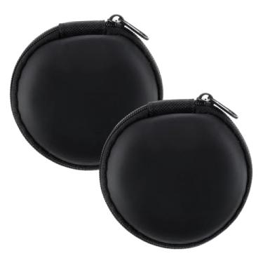 Imagem de 2 peças de capa de fone de ouvido redonda, capas de fone de ouvido portáteis, capa para fones de ouvido com faixa elástica e malha respirável, capas para fones de ouvido EVA, amplamente compatíveis