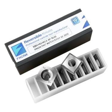 Imagem de FHONK Cortadores de inserções de carboneto quadrado de 14 mm para facas de substituição para torneamento de madeira, serve em espiral, cortador de plaina helicoidal, ferramenta de torneamento de torno