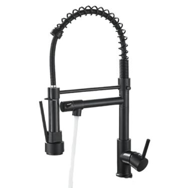 Imagem de Torneira Duplo JatoCozinha Gourmet Com Filtro Sem Refil - Spray de Pia 360° Extensor Dourado (Água Fria e Quente)(Preto-UP-Pia)
