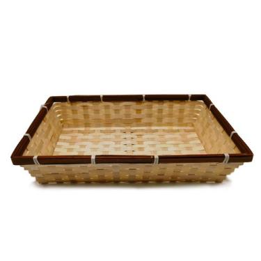 Imagem de Cesto De Palha Edges Rt Brown - 32 X 24 X 7 Cm - Wincy Pascoa