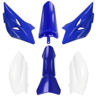 Imagem de Podoy Kits de para-lama para corpo TTR50 compatível com Yamaha TTR50E 2006-2016 Dirt Bike e seus modelos réplicas de peças de carenagem de plástico azul e branco