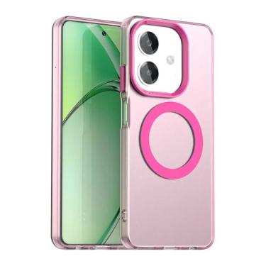 Imagem de Pzwoxukhov Capa compatível com Oppo A40 / A40m, suporta carregamento sem fio, capa magnética à prova de choque, compatível com Oppo A60 (LATAM) capa vermelha