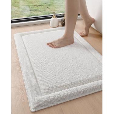 Imagem de DEXI Tapetes de banheiro de chenille luxuosos, antiderrapantes, laváveis, 81 x 50 cm, tapetes de banho de espuma viscoelástica extra macios para banheiro, tapete de banho de pelúcia ultra grosso para