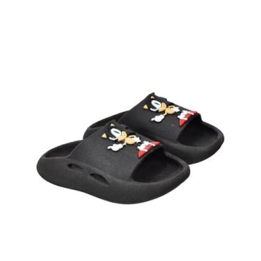 Imagem de Nuvem Chinelo Infantil Confortável, Macio, Solado Antiderrapante, Azul Preto Vermelho, Design Divertido (Preto, BR, Criança de 4 a 8 anos, Numérico, 27)