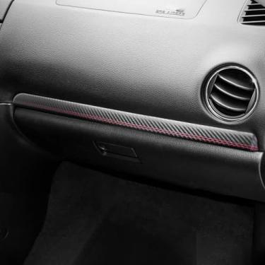 Imagem de BETTERHUMZ Faixa de cobertura de painel de painel de carro compatível com Mazda 6 2003-2015 para Alcantara couro carbono console central adesivo protetor acessórios interiores (couro de carbono)