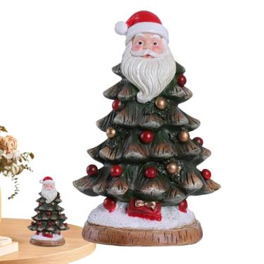 Imagem de Figurinhas Do Pai Natal,Estatueta da Árvore de Natal em Resina - Escultura Decorativa para Mesa | para Adultos Crianças Sala de Estar Quarto Prateleira Entrada Mesa Armários Lojas de Festa Casa Nova