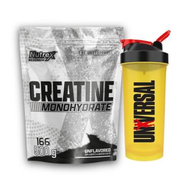 Imagem de Kit Creatina Monohydrate Pura 500g - Nutrex + Coqueteleira 600ml - Universal-Unissex