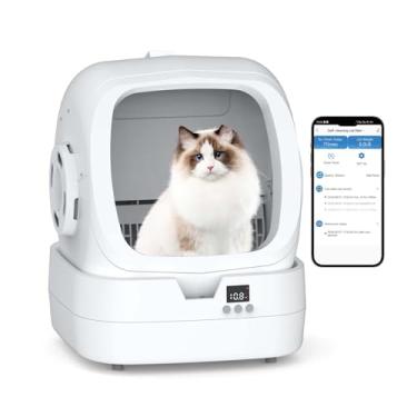 Imagem de Mintakawa Caixa de areia automática para gatos autolimpante - Controle de aplicativo e monitoramento de peso - ultra-silenciosa, adequada para gatos e gatinhos médios, caixa de areia segura